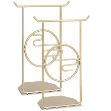 4Pcs Decorative Golden Metal Bookend Convenient Book and File Holder
