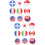 36 Pcs Flag Cloth Stickers The Sign Patch 7