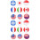 36 Pcs Flag Cloth Stickers The Sign Patch 5