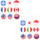 36 Pcs Flag Cloth Stickers The Sign Patch 6