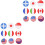 36 Pcs Flag Cloth Stickers The Sign Patch 3
