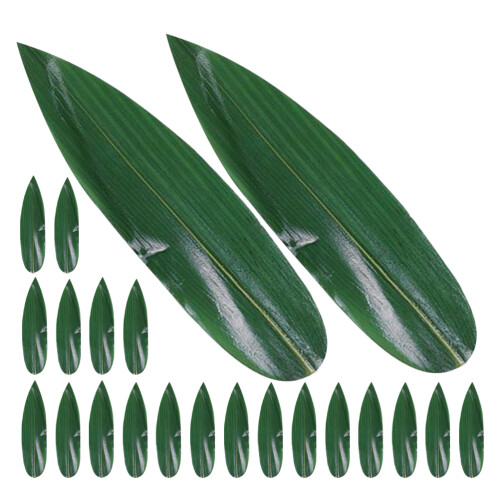 600 Pcs Sushi Decorative Leaves Sashimi Serving Bamboo Mats 1