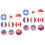 36 Pcs Flag Cloth Stickers The Sign Patch 4