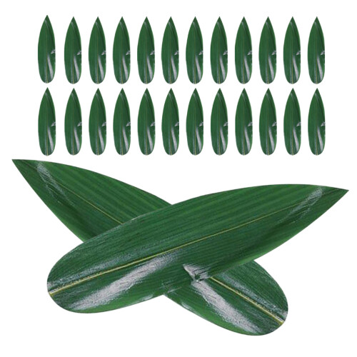 600 Pcs Sushi Decorative Leaves Sashimi Serving Bamboo Mats 2