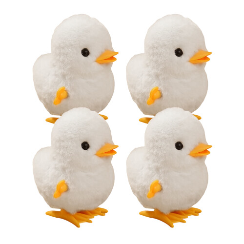 4pcs plush wind up jumping duck toys, clockwork design