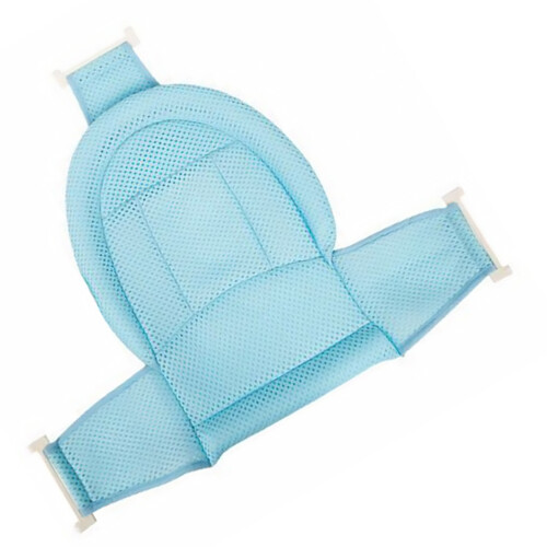 2Pcs Baby Bath Seat Support Net Blue Mesh Foldable Infant Shower Aid 1