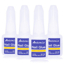 4 Pcs Acrylic Nail Glue with Brush, Fast Bonding Nail Tip Adhesive for False Nails
