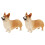 4 Pcs Simulation Corgi Dog Model Plastic Figurine Ornament 2