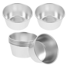 24Pcs Carbon Steel Non-Stick Tartlet Molds Silver Mini Baking Cups