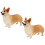 4 Pcs Simulation Corgi Dog Model Plastic Figurine Ornament 3
