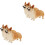 4 Pcs Simulation Corgi Dog Model Plastic Figurine Ornament 5