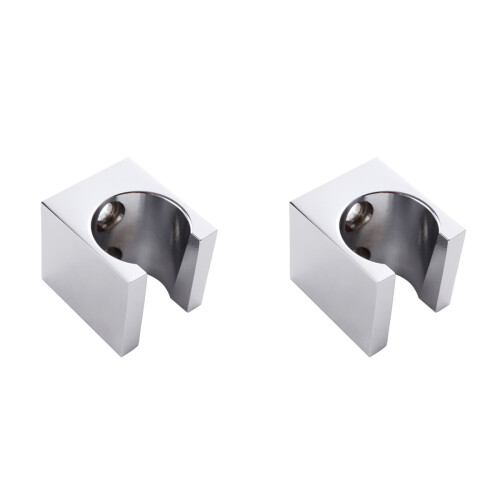 2Pcs Durable Brass Shower Head Holder Silver Wall Mount Bracket 1