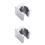 2Pcs Durable Brass Shower Head Holder Silver Wall Mount Bracket 4