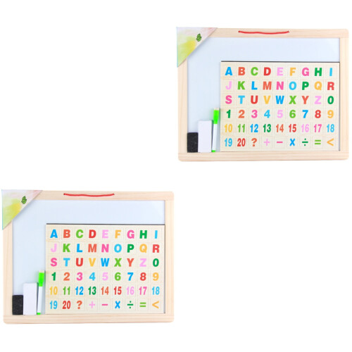 2Sets Small Wood Hanging Blackboard Double-Sided Kid Memo Board Multi 2
