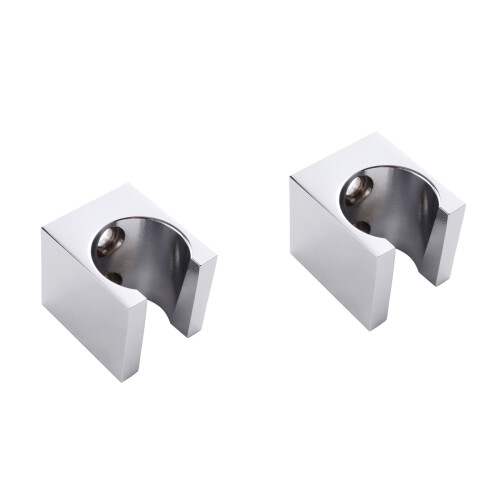 2Pcs Durable Brass Shower Head Holder Silver Wall Mount Bracket 2