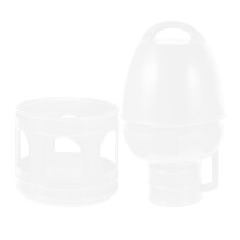 2Pcs Space-Saving White Plastic Pigeon Water Container Bird Dispenser