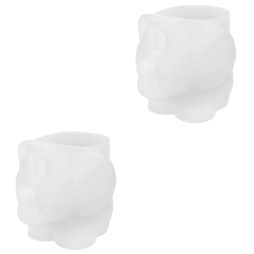 2Pcs Elephant Silicone Mold for DIY Crafts White Flexible Epoxy Mold 2