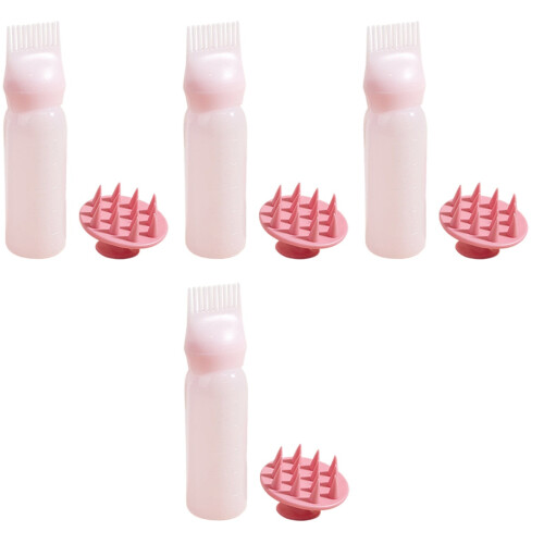 8Sets Easy Squeeze Root Comb Applicator Bottles in Pink for Hair Dye 2