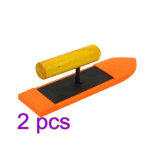 2Pcs Wooden Handle Plaster Trowel With Sponge Bottom And Caulk