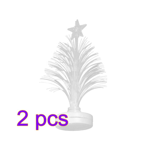2 Count Fiber Optic Christmas Tree Lights Led Decor Creative Lamp
