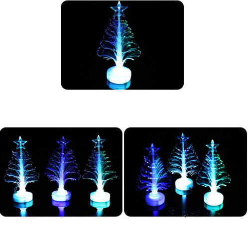 2 Count Fiber Optic Christmas Tree Lights Led Decor Creative Lamp 2
