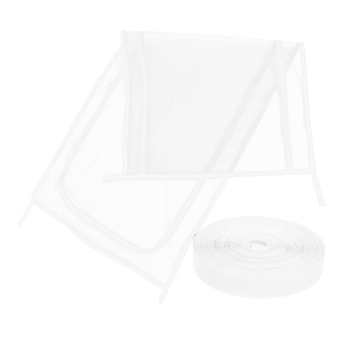 2Pcs White Pet Zipper Screen Door Heavy-Duty Mesh for Secure Pets 1