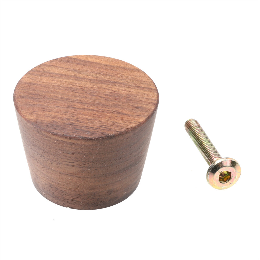 4Pcs Coffee Wood Cabinet Knobs Simple Cone Shape Drawer Pull Handles 3623318232726