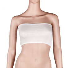 2Pcs White Seamless Bandeau Tube Tops Strapless Elastic No Pad Bras