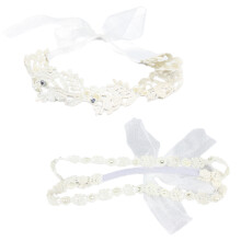 4Pièces Accessoires Bébé Blancs Fleurs Raffinée