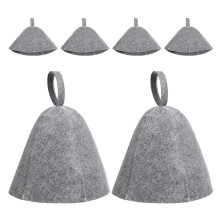 6Pcs Felt Sauna Hats Thickened Heat Insulating Breathable Unisex Caps