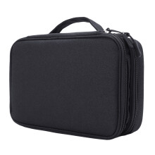 3Pcs Data Cables Storage Pouch Black Portable Electronic Travel Case