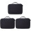 3Pcs Data Cables Storage Pouch Black Portable Electronic Travel Case 2