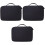 3Pcs Data Cables Storage Pouch Black Portable Electronic Travel Case 3