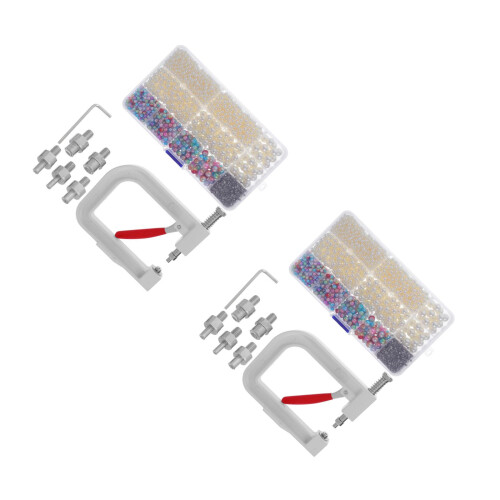 2Sets Manual Beading Machine ABS Iron Pearl Mounting Tool for Home DIY 1