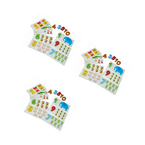 3Pcs Number Puzzles With Animals Matching Memory Self Correcting Cards 2