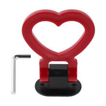 2Pcs Red ABS Car Bumper Tow Hook Heart Shaped Decorative Tow Hitch