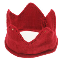 3Pcs Baby Crown Hat Red Knitted Soft Thick Warm Stretchy for Kids
