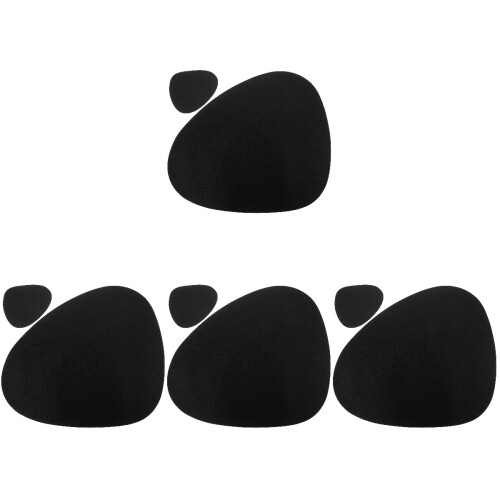 4Sets Black PU Place Mats Heat Insulation Cup Coasters for Dining 1