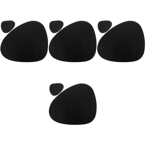 4Sets Black PU Place Mats Heat Insulation Cup Coasters for Dining 2