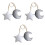 3Pcs Pendant Ornament Moon Star Assorted Color Room 3