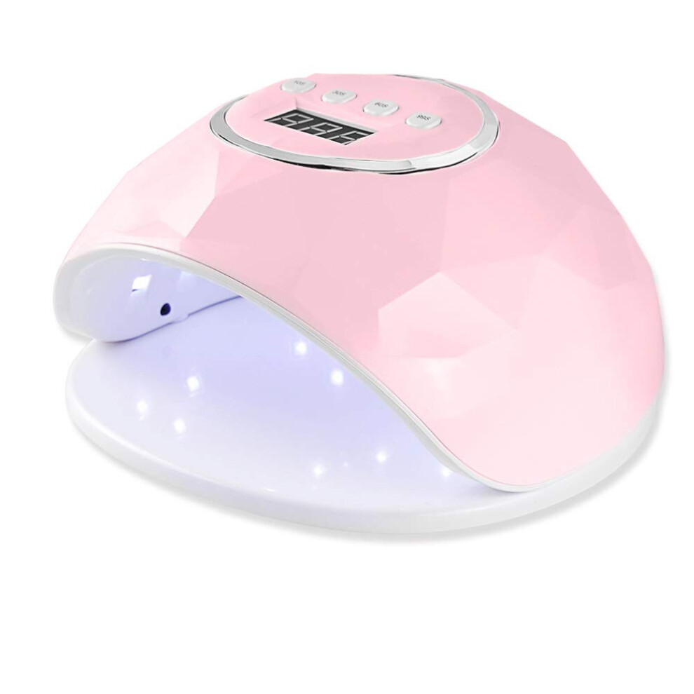 Pink 86W Uv Led Nail Lamp Fast Curing Professional Gel Nail Dryer With Timer And Smart Sensor