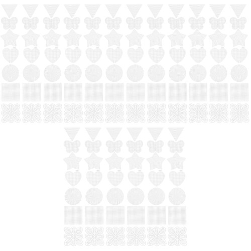 210Pcs Plastic Mesh Canvas Kit White for Sewing Cross Stitch Crafts 2