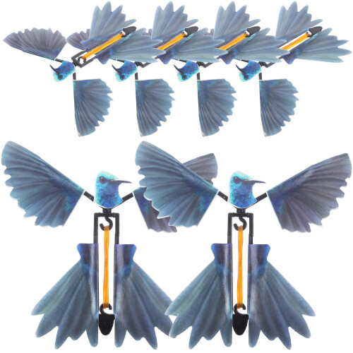 24 Pcs Wind Up Flying Bird Toy Rubber Band Powered