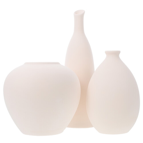 6Pcs Stable Beige Ceramic DIY Vases Practical Flower Arrangement 2