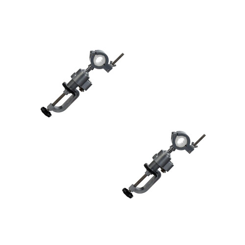 2Pcs Silver Electric Drill Stand Clamp-on Bench Holder for Vise Use 2