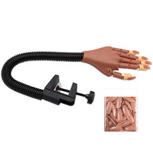 Practice Nail Hand with Realistic Finger Movement, Adjustable Clamp and Replaceable Tips for Manicure Training
