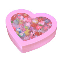 72Pcs Kids Ring Set Assorted Colorful Cartoon Rings for Girls Dress Up