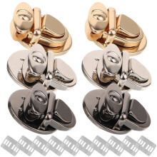 4 Pcs Bag Decorative Push Locks Iron Mortise Wooden Box Buckle