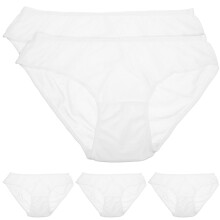 5Pcs White Disposable Underwear Men Breathable Knitted Fabric Briefs
