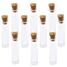 30 Pcs Cylinder Mini Glass Bottles With Cork Stopper For Wish Notes